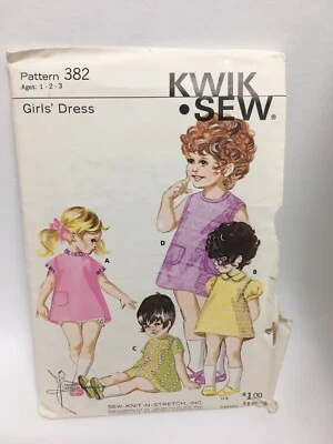 Dress Child Size 1-3 Toddler UNCUT Sewing Pattern Kwik Sew ks382 - Image 1 of 2