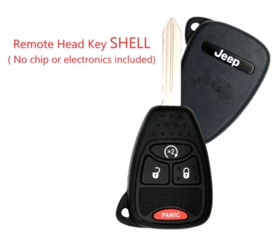 4 Button Remote Head Key Shell  For JEEP Compass Patriot Wrangler 2008-2018 A+ - Image 1 of 4