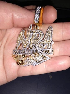 Herren Anhänger vergoldet und versilbert VVS1 simulierter Diamant keine Ratten erlaubt - Bild 1 von 24