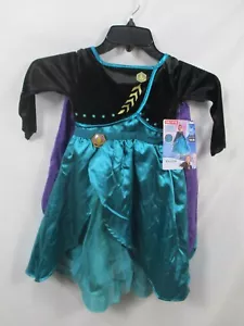 Frozen Anna Costume Girls XS 3-4T Dress Cape Princess Halloween Blue New - Picture 1 of 10