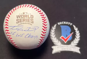 Travis Wood signiert 2016 World Series Baseball Beckett Echtheitszertifikat 16 WS Champs INSC - Bild 1 von 7