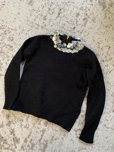 crewcuts black Iridescent Sequin 100% Merino wool Pullover sweater sz 4-5/8 RARE - Picture 1 of 5