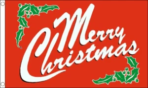 Feliz Navidad Bandera Roja 5 ft X 3 ft - Imagen 1 de 1