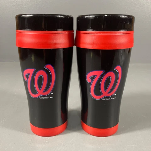Washington Nationals Stainless Steel Tumbler Cup Mug MLB Baseball - LOT OF 2 Cover