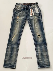 Rock Revival Jeans Mens “Haven” Alt Straight Size 28 x 32 Denim Distressed - Picture 1 of 7