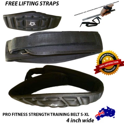FITNESS STRENGTH Training 7" Weight Lifting Belt Gym Lumbar BACK SUPPORT - Image 1 of 4