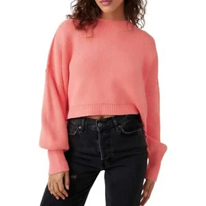 Suéter tejido cuadrado Free People para mujer talla XS guayaba fácil calle - Imagen 1 de 16