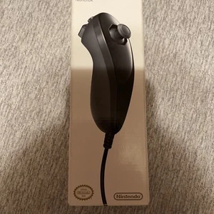 Nintendo Wii Genuine OEM BLACK Nunchuk Controller Brand New Factory Sealed - Picture 1 of 5