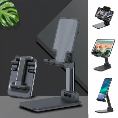Foldable Adjustable Cell Phone Stander Tablet Desktop Mount iPad iPhone Holder - Image 1 of 4