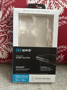 Speck Products Presidio Grip + Glitter Clear Glitter Case for iPhone 11 Pro Max - Picture 1 of 3