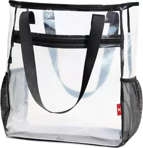 Large Clear Tote Bags Heavy-Duty Shoulder Bag Transparent Handbag Travel Beac... - Picture 1 of 1