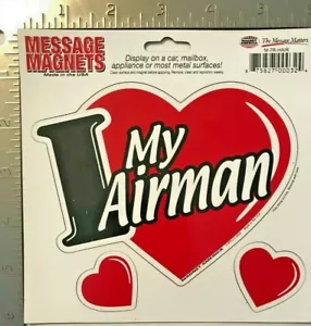 U.S.AIR FORCE "I LOVE (HEART) MY AIRMAN" & 2 KLEINE HERZMAGNETE - Bild 1 von 2