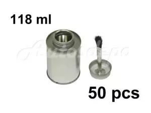 4oz , 118 ml , 1/4 Pint FLAT SCREW TOP CAP METAL PAINT CANS 50 Pcs W/ Brush - Picture 1 of 1