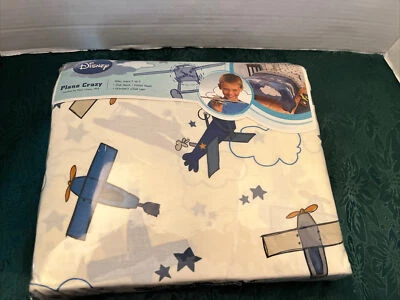 NEW Disney Plane Crazy 1928 Inspired Bed TWIN Sheet Set OLD FASHION AIRPLANES - Image 1 of 4