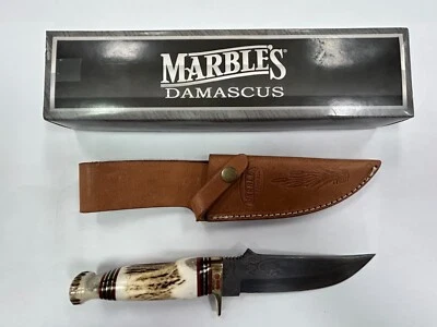 ¡¡OFERTA!! CUCHILLO DAMASCO MÁRMOL MR-804 CON FUNDA NUEVO EN CAJA Foto 1 de 4
