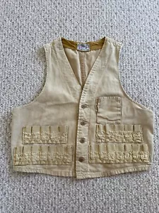 Vintage Hunting Vest Mens Small Sears and Roebuck Shotgun Duck Canvas - Picture 1 of 4