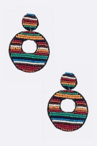 Pendientes icónicos de mezcla de colores con cuentas - Imagen 1 de 3