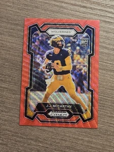 JJ McCarthy 2024 Panini Prizm Draft Picks Red Wave Prizm RC. Vikings. Wolverines - Picture 1 of 3