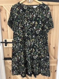Fat Face Simone Dress Size 18 Tunic Jersey Pullover Swing Ditsy Forest Fauna GUC - Picture 1 of 7