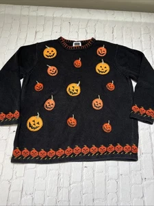 Vintage CST Sport Damen 2XL Halloween Pullover Kürbisse Jack O Laternen - Bild 1 von 11