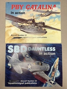 In Action 2 Vol Lot SBD Dauntless PBY Catalina WWII Military Aircraft Squadron - Picture 1 of 11