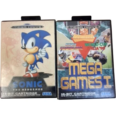 Sega Mega Drive Sonic The Hedgehog Mega Games I Lot Classic Games - Image 1 of 4