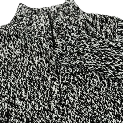 Suéter Cremallera Completa Chaqueta Mediana Monocromo Espiga Grueso Tejido Invierno Acogedor Foto 1 de 4