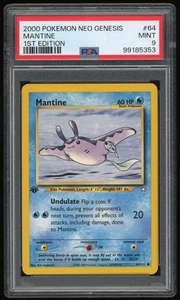 2000 POKEMON NEO GENESIS 1ST EDITION 64/111 MANTINE PSA 9 ***LOW POP 197*** - Bild 1 von 2
