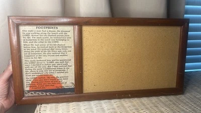 Vintage Dicksons "footprints" Cork  Board Wall Hanging Decor Orange - Image 1 of 4