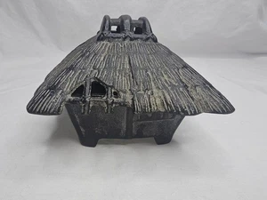 Quemador de incienso japonés vintage Koro metal techo de paja casa Kuzuya firmado - Imagen 1 de 14