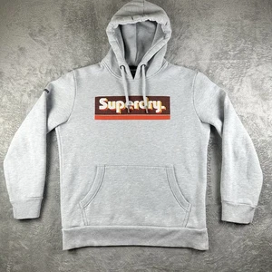 Superdry Sudadera con Capucha Hombre L Gris Retro Logo Pullover Sudadera Streetwear Informal - Imagen 1 de 13