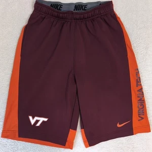 Virginia Tech Hokies Nike Athletic Shorts Basketball Maroon Orange Mens S 27x11 - Picture 1 of 7