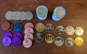 Overeaters Anonymous Tokens Two Rolls And 26 Assorted Metal Coins One Day Time - Picture 1 of 6