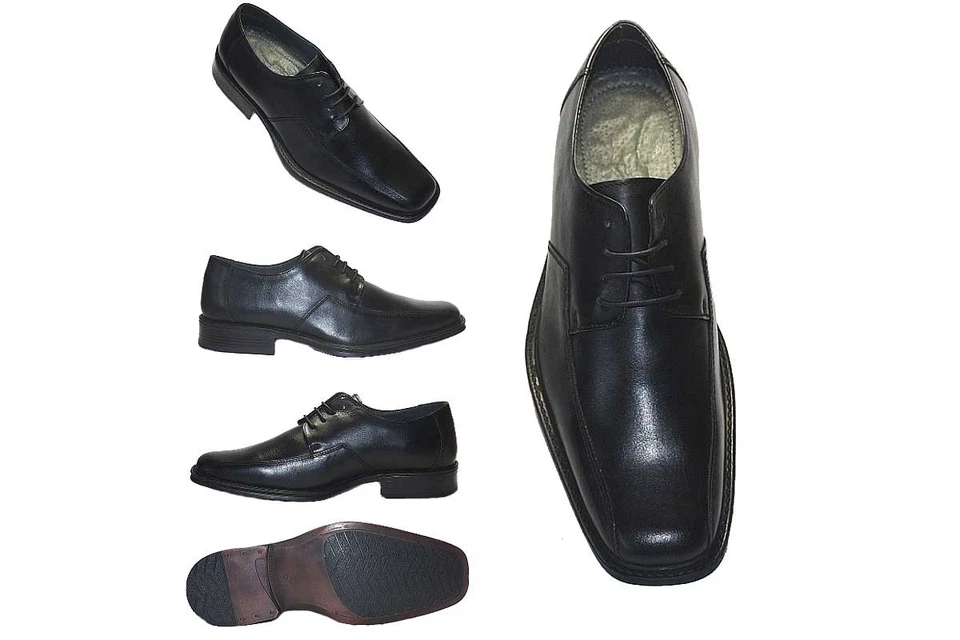 BEVAFORM Herren Businessschuhe aus edlem Leder Größe 44 Farbe schwarz Neu