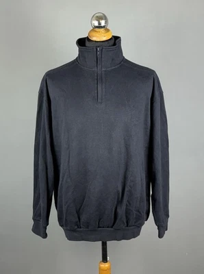 YVES SAINT LAURENT Sudadera Pullover Negra Cremallera Cuarto Logo Bordado Talla XXL Foto 1 de 4