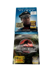Denzel Washington's Flight & Jurassic Park: The Lost World Blu-rays w/ Sleeves - Picture 1 of 4