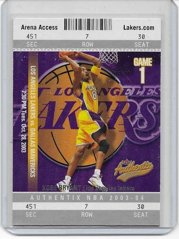 2003-04 Fleer Authentix Kobe Bryant Lakers H.O.F. G #25 - Image 1 of 1