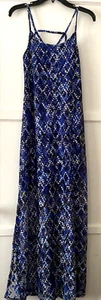 Maxi Dress Womens Small Blue Lace Strappy Sleeveless Lined FIRE Los Angeles - Picture 1 of 16