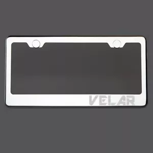 Mirror Chrome License Plate Frame VELAR Laser Engraved Metal Screw Cap - Bild 1 von 8