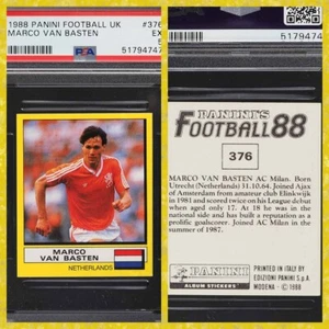 1988 Panini Football UK 88 #376 Marco Van Basten - Netherlands AC Milan PSA 5 EX - Picture 1 of 3