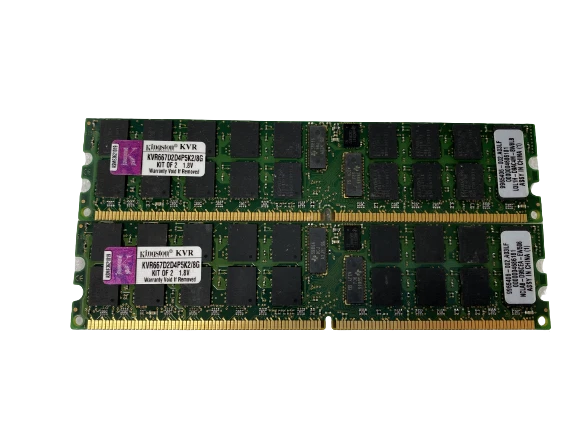 8GB Kingston Memory Kit (2x4GB)PC2-5300 DDR2-667 Server Memory KVR667D2D4P5K2/8G - Image 1 of 1