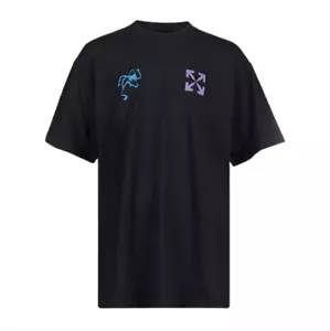 Off-White Men's Seasonal Blue 90's Liquid Over Shortsleeve Tee Shirt Black Blue - Picture 1 of 9