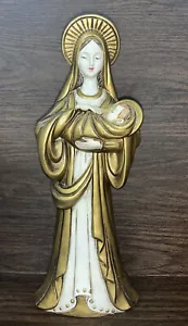Vintage Madonna & Kind Figur Harz Mutter Maria Jesus Statue - Bild 1 von 9