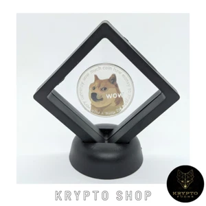 Dogecoin Silber Krypto Münze mit schwarzen Display NEU - Bild 1 von 5