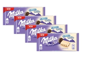 4x MILKA OREO WHITE CHOCOLATE BAR - 4x100G - DELICIOUS ALPINE MILK COOKIES ! - Picture 1 of 1