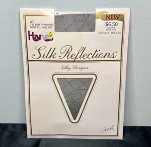 Vtg Hanes Silk Reflections Pantyhose Silky Diamonds USA #732 Jet Black Size A-B - Picture 1 of 13
