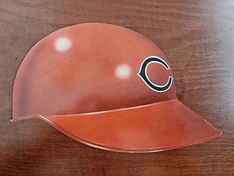 Vintage Early 1970’s Cincinnati Reds 3D Baseball Batting Helmet on Card Stock Cover