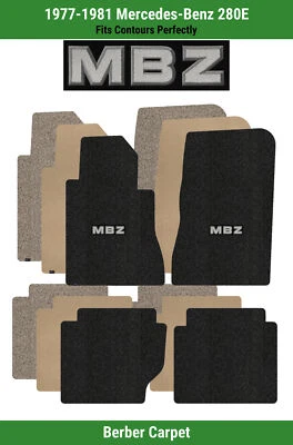 Alfombrillas delanteras y traseras Lloyd Berber para Mercedes-Benz 280E 77-81 con apliques MBZ Foto 1 de 4