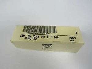 (100) Dale CMF-55 15.4k 1% 1/8w Metal Film Resistors RN55D1542F - Picture 1 of 2