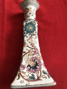 Pair Vintage Chinese Famille Rose Candle Holder ~ White Pinks Turquoise - Picture 1 of 8